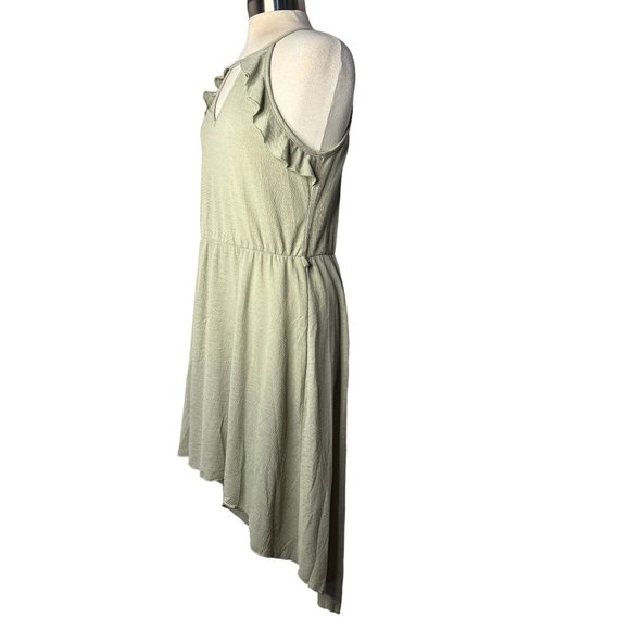 January 7 Maxi Dress Large Green Sleeveless A Style Eyelet Hi-Lo Hem - Picture 2 of 13